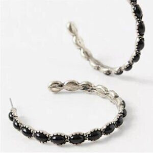 New! Free People Buckaroo Black Hoop Earrings NWOT